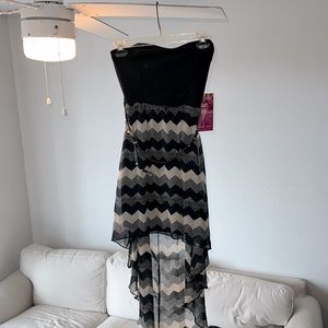 Strapless hi low dress